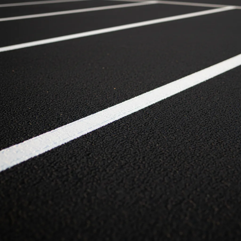Freshly striped parking lot